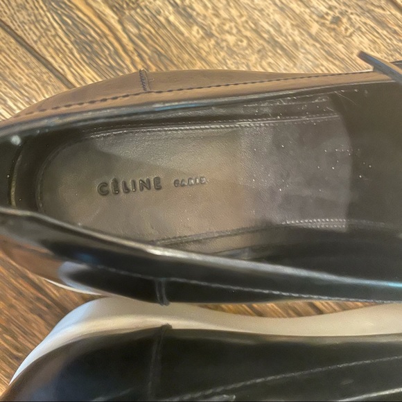 Celine Gold Chain Black Patent Leather Loafers 39. - Picture 9 of 11